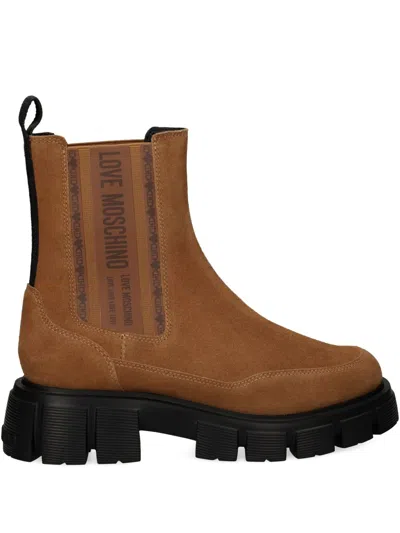 Love Moschino Logo-print Boots In Brown