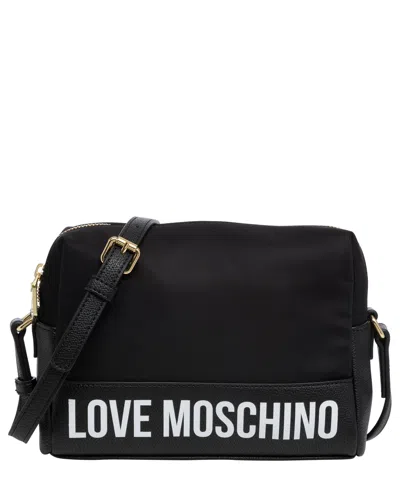 Love Moschino Logo Print Crossbody Bag In Black
