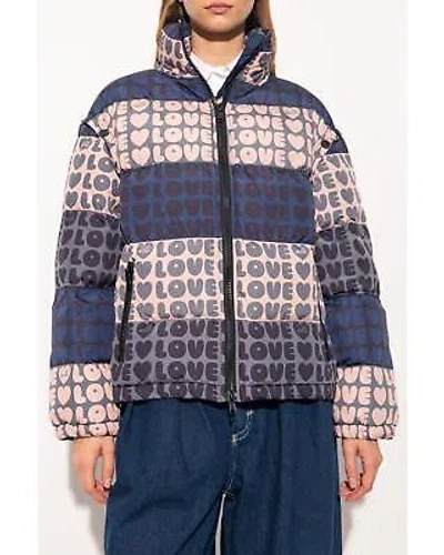 Pre-owned Love Moschino Logo Print Jacket With Zip Closure - Outerwear - Multicolor