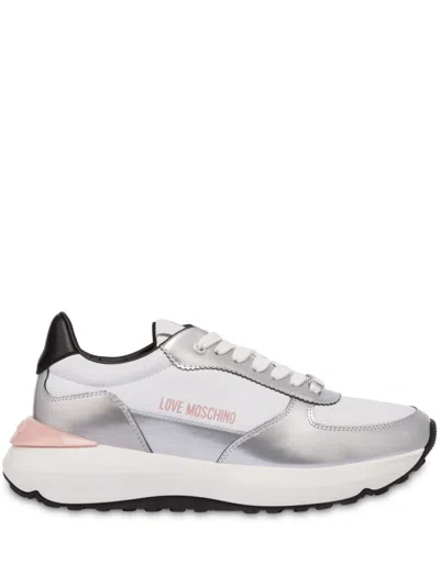 Love Moschino Logo-print Lace-up Sneakers In White