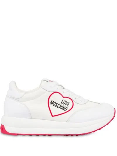 Love Moschino Logo-print Lace-up Trainers In White