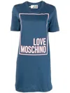 Love Moschino Logo-print Mini T-shirt Dress In Blau