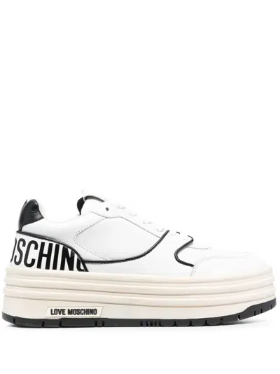 Love Moschino Logo-print Platform Sneakers In White