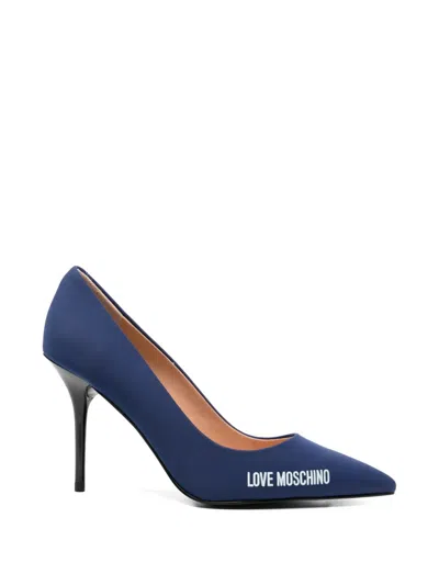Love Moschino Logo-print Pumps In Blue