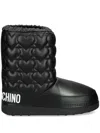 Love Moschino Logo-print Quilted Boots In Black