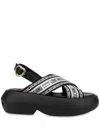 Love Moschino Crossed Sandals With Chunky Sole In Black