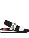 Love Moschino Logo-print Sandals In Black