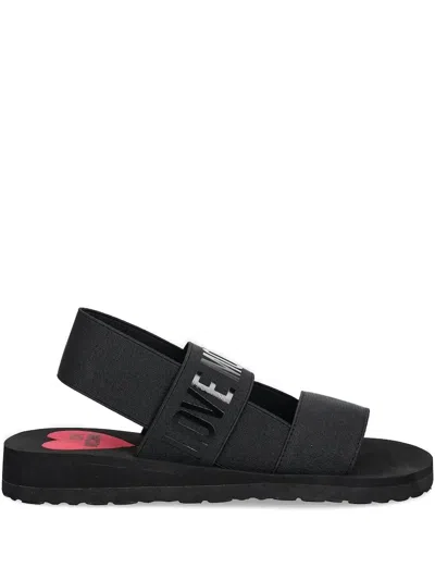 Love Moschino Logo-print Sandals In Black