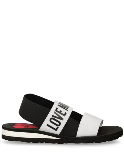 Love Moschino Logo-print Sandals In Black