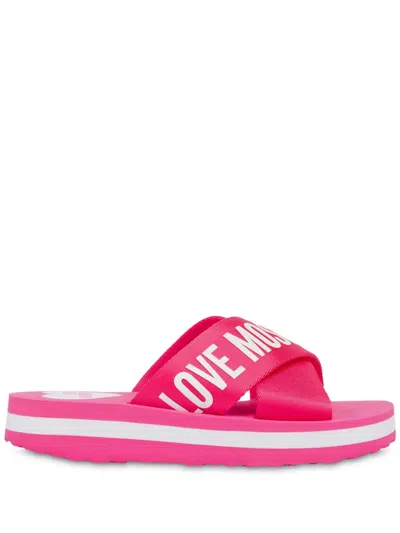 Love Moschino Logo-print Slides
