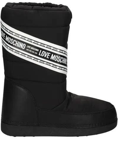 Love Moschino Logo-print Snow Boots In Black