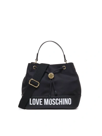 Love Moschino Logo Printed Tote Bag In Black