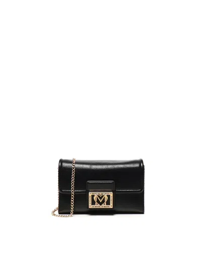 Love Moschino Logo Shoulder Bag In Black