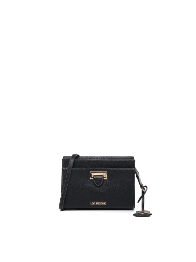 Love Moschino Logo Shoulder Bag In Black