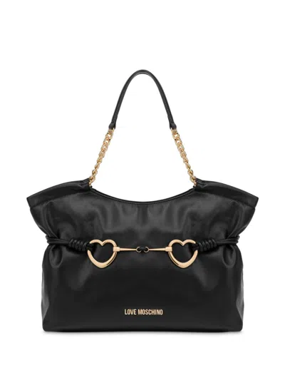 Love Moschino Logo Shoulder Bag In Black