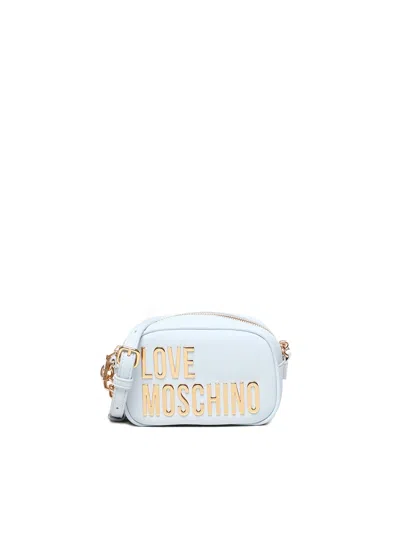 Love Moschino Logo Shoulder Bag In Light Blue