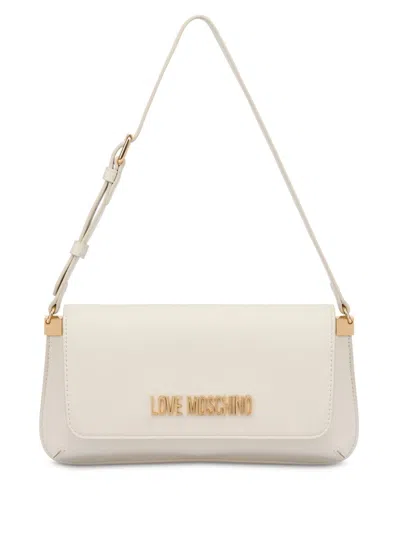 Love Moschino Logo Shoulder Bag In Neutrals