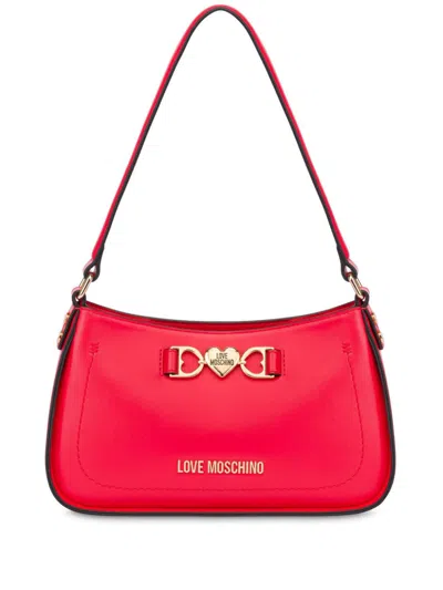 Love Moschino Logo Shoulder Bag In White