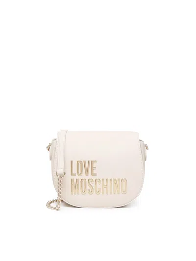 Love Moschino Logo Shoulder Bag In White