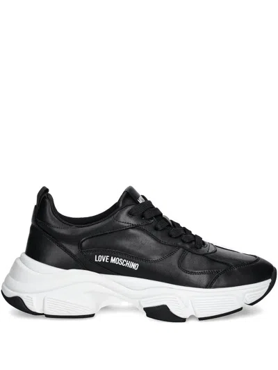 Love Moschino Logo Sneakers In Black