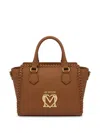Love Moschino Small Braided Shopper Bag In Brown
