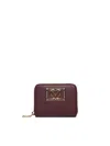 Love Moschino Logo-plaque Zip-around Wallet In Burgundy