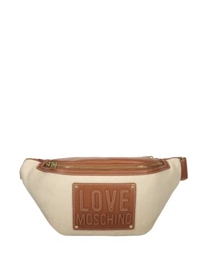 Love Moschino Logo-appliqué Belt Bag In Neutral