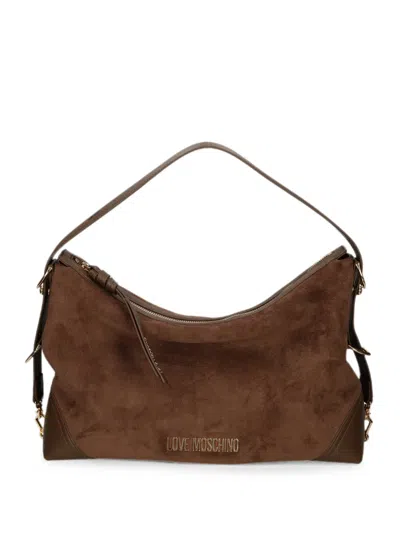 Love Moschino Logo-appliqué Shoulder Bag In Brown