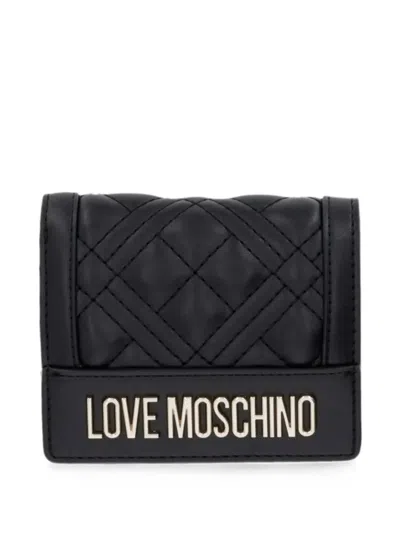 Love Moschino Logo-appliqué Wallet In Black