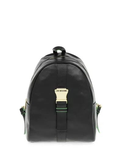 Love Moschino Logo-buckle Backpack In Black