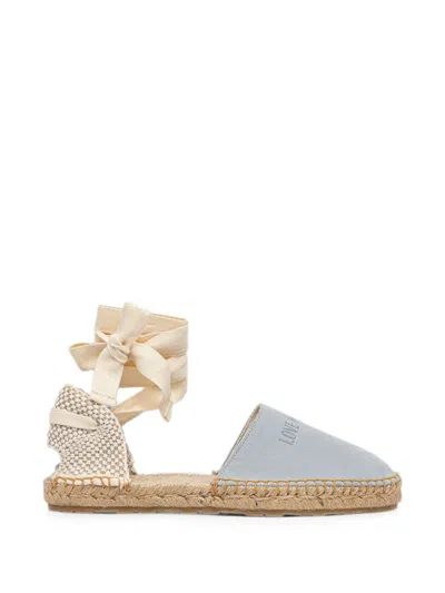 Love Moschino Logo-detailed Tie-fastening Espadrilles In Multi