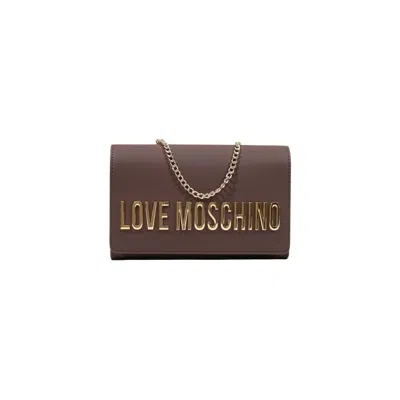 Love Moschino Logo-embellished Polyurethane Shoulder Bag In Brown