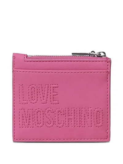 Love Moschino Logo-embossed Cardholder In Red