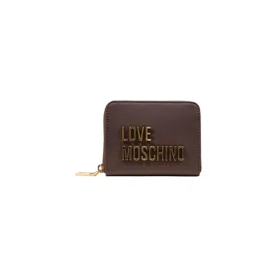 Love Moschino Logo-embossed Polyurethane Wallet In Brown