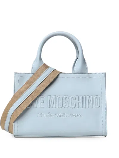 Love Moschino Logo-embossed Tote Bag In Blue