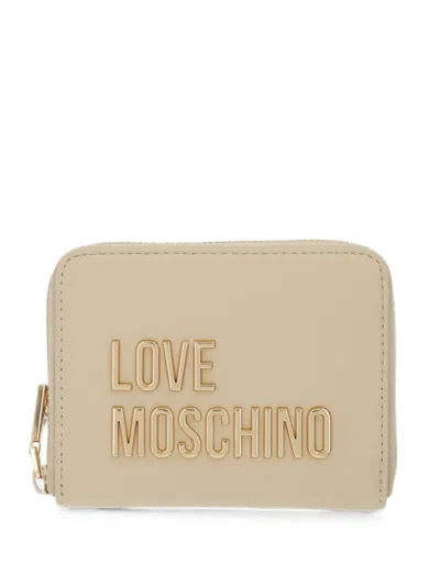 Love Moschino Logo-embossed Wallet In Neutral