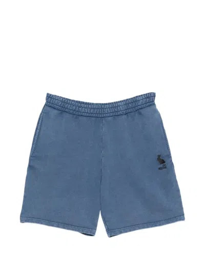 Love Moschino Logo-embroidered Track Shorts In Blue