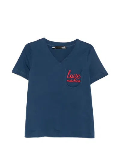 Love Moschino Logo-embroidered T-shirt In Multi