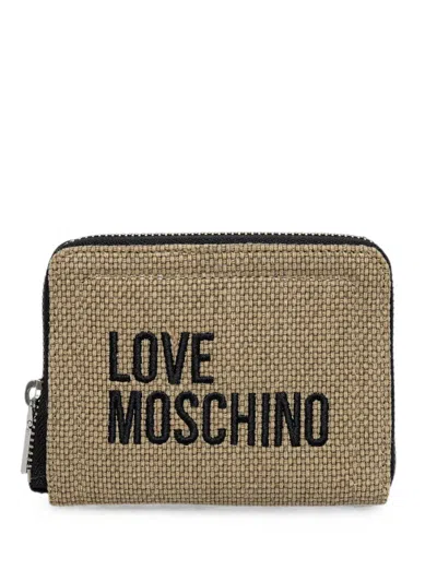 Love Moschino Logo-embroidered Wallet In Brown