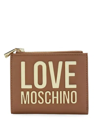 Love Moschino Logo-lettering Zip-around Wallet In Orange