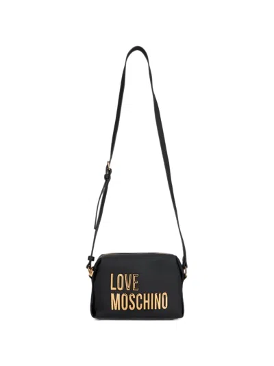 Love Moschino Logo-lettering Zip-top Shoulder Bag In Black