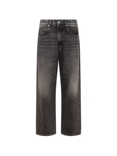 Love Moschino Logo-patch Faded Jeans In Black