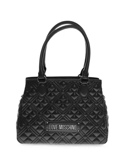 Love Moschino Logo-patch Tote Bag In Black
