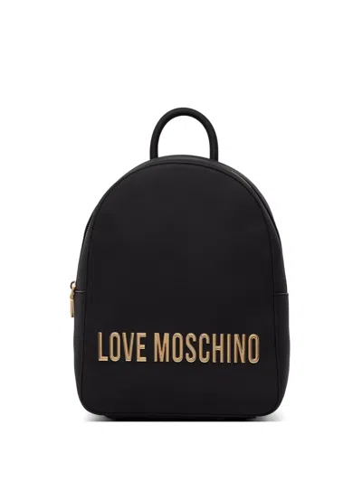Love Moschino Logo-plaque Backpack In Black