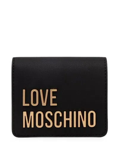Love Moschino Logo-plaque Bifold Wallet In Black