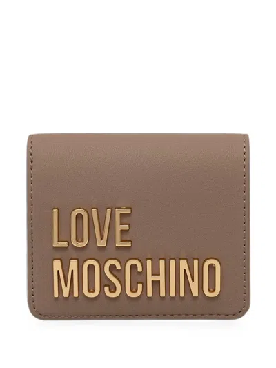 Love Moschino Logo-plaque Bifold Wallet In Brown