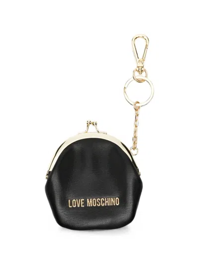 Love Moschino Logo-plaque Clip-fastening Wallet In Black