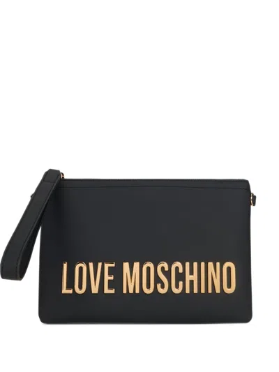 Love Moschino Logo-plaque Clutch Bag In Pattern