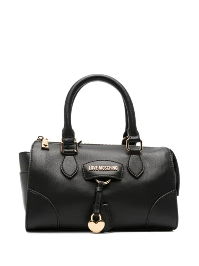 Love Moschino Logo-plaque Heart-charm Tote Bag In Black