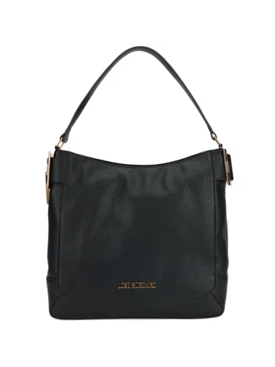 Love Moschino Logo-plaque Pebbled Shoulder Bag In Pattern